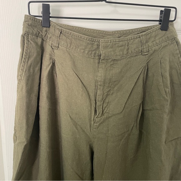 Gap - Olive Green - Linen Wide Leg Trouser - Size 10 - Picture 2 of 5